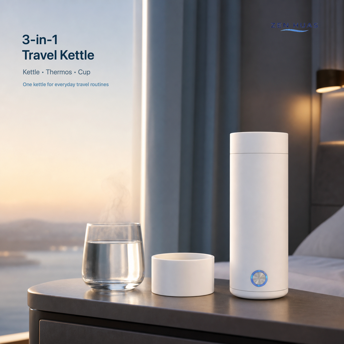 3-in-1 portable travel kettle