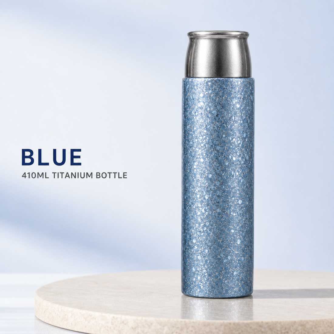 ZEN HUAS 410ml Pure Titanium Vacuum Bottle Blue